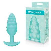 B-vibe Bump Texture Plug, голубой. Анальный плаг с вибрацией и рельефом