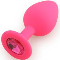 Butt Plug Medium, розовый/ярко-розовый. Средняя анальная пробка, из силикона