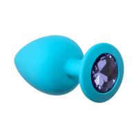 Анальная пробка с пурпурным кристаллом. Lola Toys Emotions Cutie Large, голубая