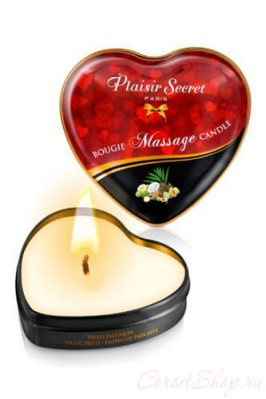 Plaisirs Secrets Massage Candle Heart Bubble Gum, 35мл. Свеча массажная с ароматом Бабл Гам