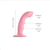 Фаллоимитатор с двойным таппингом Strap-on-me Wave, кораллово-розовый