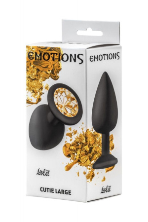 Анальная пробка Emotions Cutie Large Black golden crystal