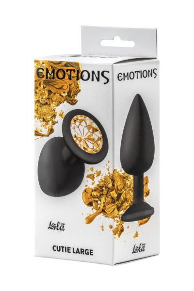 Анальная пробка Emotions Cutie Large Black golden crystal