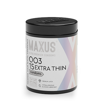 Презервативы MAXUS 003 №15 с железным кейсом, экстремально тонкие X-Edition, 15 шт