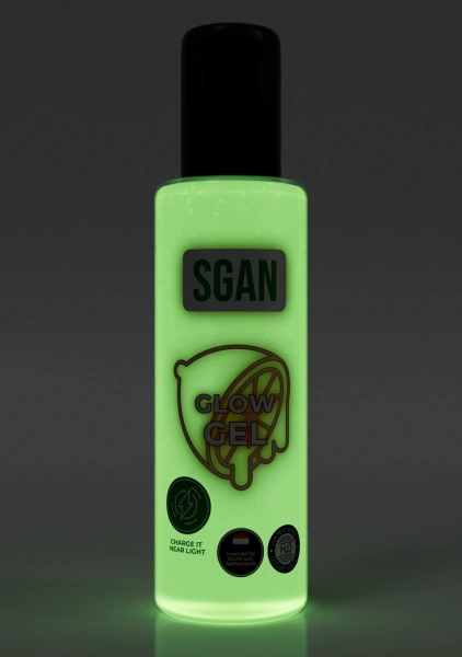 Интимный гель на водной основе «SGAN Glow Gel» с эффектом свечения, 110 мл.