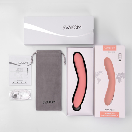 Интерактивный вибромассажер Ava Neo Peach Pink с функцией пенетрации
