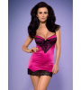 Сорочка малиновая с черным кружевом и стринги Roseberry (Obsessive) S/M