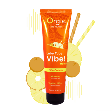 Лубрикант с эффектом вибрации Orgie Lube Tube Vibe Medium Pina Colada, 100 мл