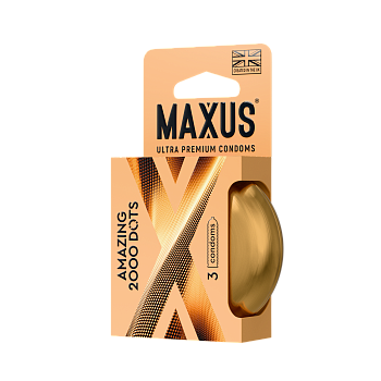 Презервативы MAXUS 2000 Amazing Dots №3 в железном кейсе, точечные, 3 шт