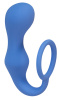Эрекционное кольцо с анальной пробкой Double Pleasure Anal Plug Blue