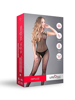 Боди-комбинезон черный мелкий рисунок (Impulse) S-L