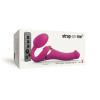 Гибкий страпон Strap-on-me MULTI ORGASM с имитацией оральных ласк и вибрацией, фуксия, S